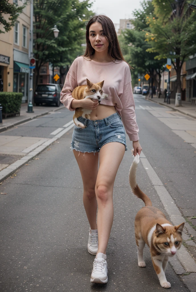 shiba inu puppy kawaii happy realistic in street of marseille city