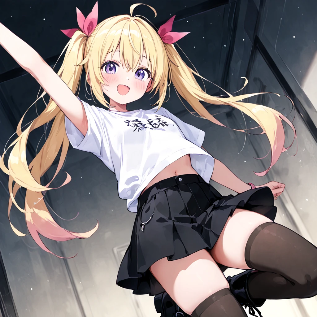 (Chibi Style), Cute little elf girl, (Over a large T-shirt), smile ,Micro Bikini