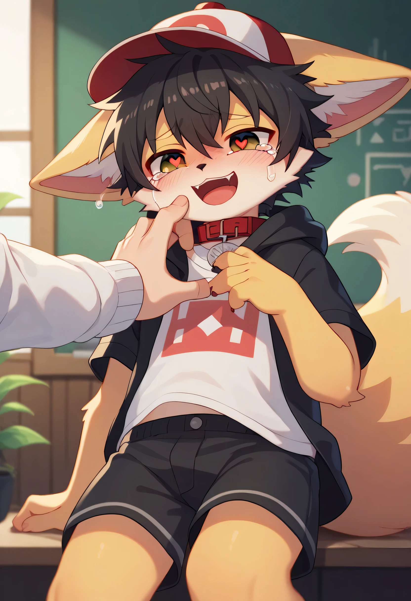 Furry、Two Boys、Shota giving a blowjob、Intense 、heart、A lot of semen、Trembling（YAOI）Magic School、classroom