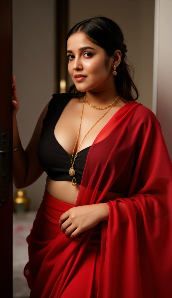 Foto RAW, photorealistic, photography, full body shot, master shot, perfect eyes, goddess like beauty, pierced eyes, perfect thick chubby mallu Desi aunty bhabhi, Wearing a Stanapatta, a chest-band.Saree model, model Photography, Indian saree shoot, Indian traditional wear advertising photography, traditional wear brand shoot, face of Indian actress Sonakshi Sinha, masterpiece, realistic, realism, incredible details, pleasure, photorealism, detailed skin, skin pores, high contrast, photorealistic Artstation 8k HD digital art trend of high definition and detailed realistic skin texture, ultra detail, realistic skin texture, armature, best quality, ultra high definition, (photorealistic:1.4),, high resolution, detail, raw photo, sweat, Re sharp, by Lee Jefferies Nikon D850 Film Stock Photo 4 Kodak Portra 400 Camera F1.6 Lens Rich Color Ultra Real Realistic Realistic Textures Dramatic Lighting Unreal Engine Trending at Art Station Cinestill 800,(pele altamente detalhada: 1.2), 8k UHD, DSLR, soft-lighting, alta qualidade, grain of film, Fujifilm XT3,she didn't like to wear blouse or bra, she is happy to wear only saree, she hates blouse or bra, detailed hairy armpits, hyper realistic skin, skin pores, sweat, veins,
