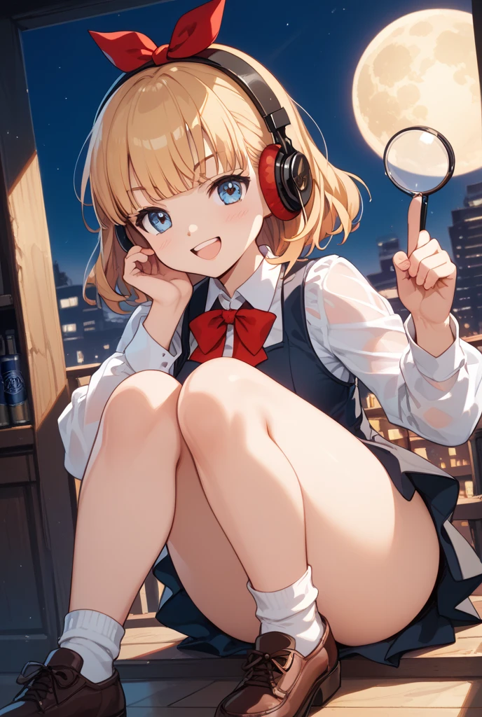 (Rear insertion position, ), Blonde hair and blue eyes, Long Hair, Cute Hips, , ,(Sailor suit、、White garter stockings、Headphones、Glasses), (Sit on a chair), legs apart、sobbing、hand_on_own_face、nsfw、BREAK Perfect Anatomy、Highest quality、(cute:1.1)、(cute)、(High resolution:1.2)、Unbelievably absurd:1.3、Incredible illustrations、(cuteイラスト:1.2)、Beautiful background、(1 girl) 、solo)、(10th Generation、JK、Loli face、Small breasts:1.2)、slender、、(skirt lift,masturbation、crotch grab),、(tooth:0.6)、、Eye highlights、
