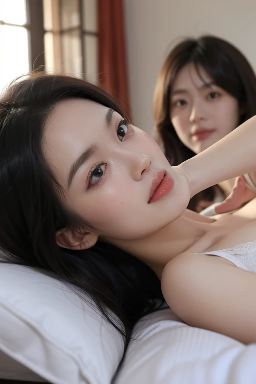 8K high image quality), (top-quality), (RAW image quality),(masutepiece:1.2), (Realistic), (Photorealistic:1.37), extremely detailed CG Unity,Ultra-detailed, master piece, Realistic, photos realistic, extremely detailed cute girl, 20yr old, (Pure white nightgown), ,Large breasts, Sleeping soundly , bed , lay down , Curly hair,very clean feet,fullbody image,((Take a nap in the bed by the window)),Sleep deeply,use the beds more widely、Relax and sleep,Sloppy sleeping appearance
