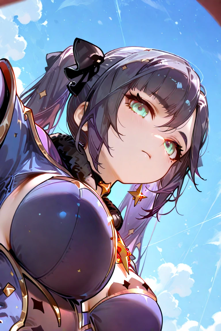 (Masterpiece:1.2), best quality, (illustration:1.2), (ultra-detailed),Eye focus,(Masterfully crafted Glow, pink lens flare), (Cinematic background), hyper details, (delicate detailed), (intricate details),in the air, octane render, hdr, (hyperdetailed:1.15), (soft light:1.2), 1girl, beautiful girl, ultra detailed eyes, mature, plump, thick, rainbow painting drops, paint teardrops, woman made up from paint, entirely paint, splat, splash, outdoors, (bioluminescent hair:1.1),(glowing eyes), ((makeup)),(Cinematic masterpiece), fierce, powerful, splashes of colour absolutely eye-catching, (Cinematic headlight), light coming from above, growing shadows, ((caustic)), dynamic angle, beautiful detailed glow, ambient occlusion, ambient light, raytraced reflections,(best illumination, an extremely delicate and beautiful), ((cinematic light)), (soft:2), (Nephilim:1.2), (halo), demon horns,(1 angel wing),1 demon wing, wings on back, half demon, demon ears, black wings, raven wings, (falling raven feathers), black hair, grey eyes, (red hair glow), (radiant aura),