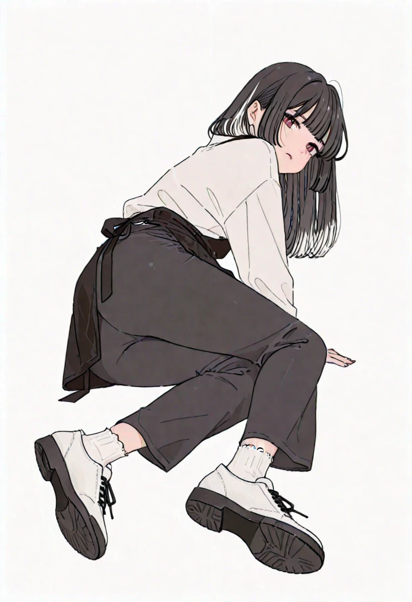 (masterpiece, best quality:1.2), 1girl, solo, looking at viewer, full-face blush, open mouth, bangs, gray hair, twintails, ahoge, red eyes, animal ears BREAK sweater, (black pants:1.2) BREAK (white socks) BREAK hands above head, foot focus, foreshortening, from above BREAK (insidebox, cardboard box:1.2) <lora:Poses\insidebox:1.0>
