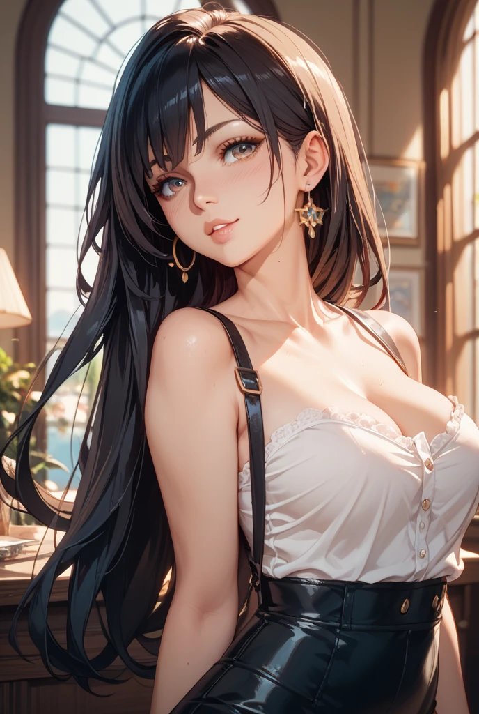 Long hair,Black Hair,beauty,((piano)),Sexy body