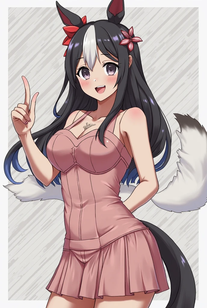 (score_9, score_8_up, score_7_up), 1girl, VirtuosaBase, cute, (chibi:0.7), black hair, blunt bangs, long hair, broken halo, energy wings, black eyes, mole under right eye, small breasts, virgin killer sweater, detached sleeves, gray sweater, single hand victory pose, hand on hip, leaning forward, looking at viewer, upper body, zoom out, white background,nude ,pussy , open legs , huge ass , breasts , 
