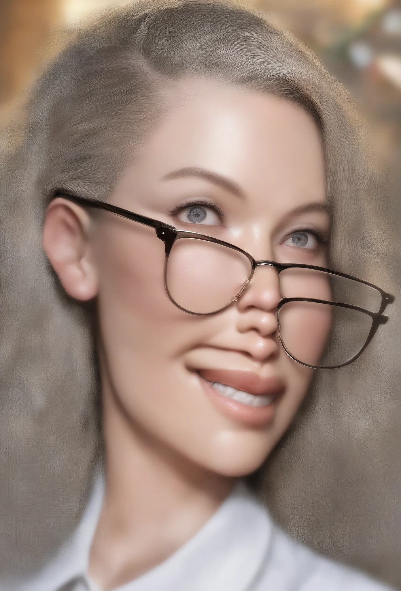 (masterpiece), best quality, expressive eyes, perfect face, (blonde giving a black man a blowjob), (city window background), (oral sex, fellatio, irrumatio, sucking cock, blowjob, slobber, spit bubbles, drool, creampie, black cock, bbc, big cock, thick cock, long cock, cock veins), (face closeup view), pov, (1girl, Margot Robbie face, fair skin, blonde hair, bun ponytail haistyle, blue eyes, hourglass figure, thick body, curvy body, large breasts, huge breasts, oppai), (black suit jacket with white button shirt, glasses), 