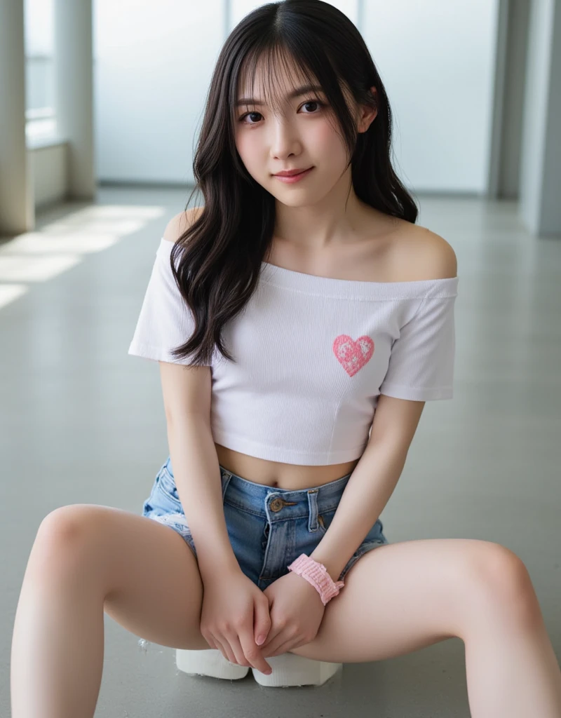 best quality, detailed, beautiful, insanely detailed, absurdres,perfect anatomy,
Japanese woman,black hair,27 years old,
(slender),
(small breasts best quality),
park, laughing, sitting, (legs spread:1.1), long hair, (yellow t-shirt), (red skirt), (Wearing white panties), (Panties are visible), Soft cream, (Scene of eating soft serve ice cream:1.3), japanese, in the park, with a chair, full body shot, from front, (View from below:1.3),