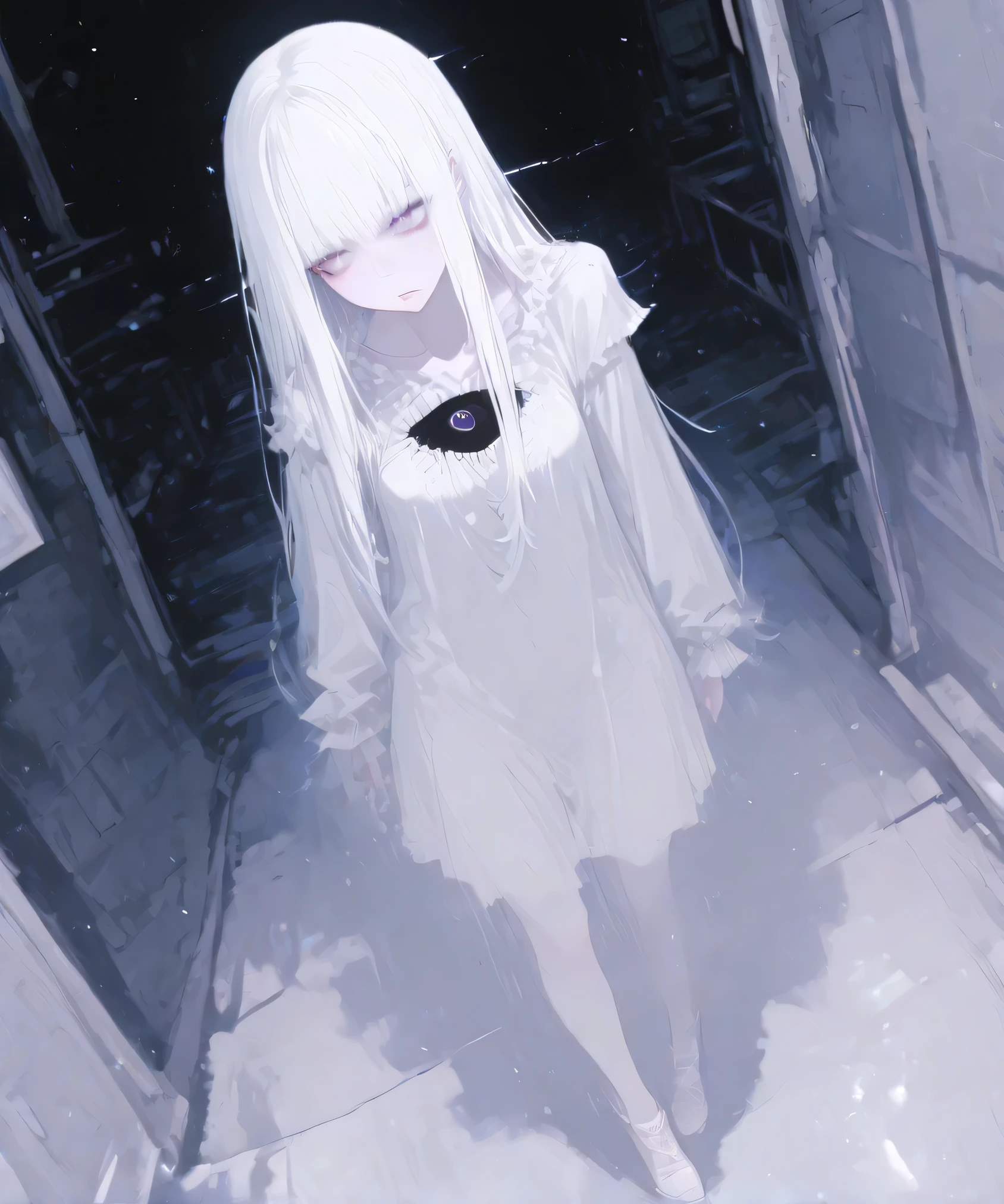 No lower body、shoot from below、ghost、darkness、Dimly lit room、真夜中の古いghost屋敷の中で、Japanese style、kimono、ruins、Girl、Girl、Short、Younger、Lower school year、Baby Face、Both eyes open、Pale skin、Nipples、flat chest、Dynamic Angle、Displeased、Creepy、scared、suspicious、suspicious、Ghost、My clothes are torn、Half naked、The body is slightly transparent、My legs are disappearing、I feel lifeless、Dead、Ghost、Panties、Injured