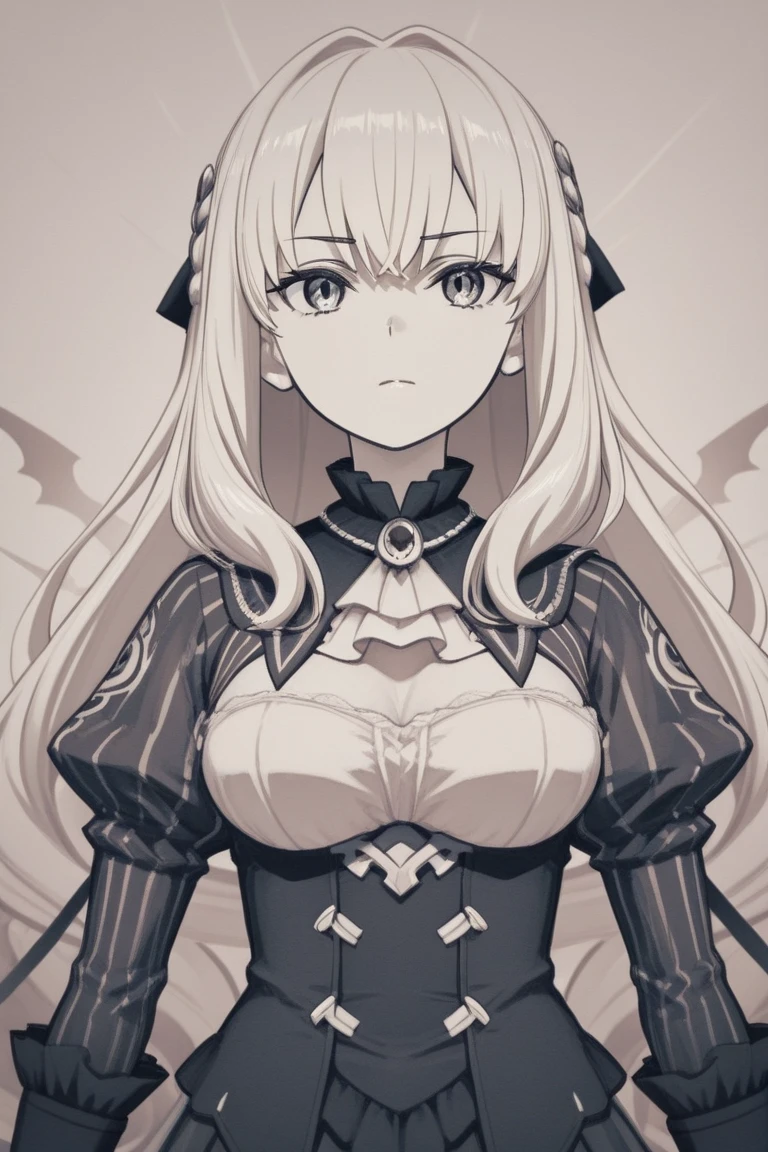 Edelgard FE, hair between eyes, ahoge, blonde hair, star \(symbol\), hair ornament, ruffled tulle dress, cleavage, bare shoulders, collarbone, long black elbow gloves, black gloves, black dress, black choker, strapless, tiara, veil, strapless dress, princess dress, veil, beautiful woman, perfect body, perfect breasts, wearing a princess dress, ball gown, in the park trees, wedding decorations, a warm smile, realism, masterpiece, textured skin, super detail, high detail, high quality, best quality, 1080p, 16k