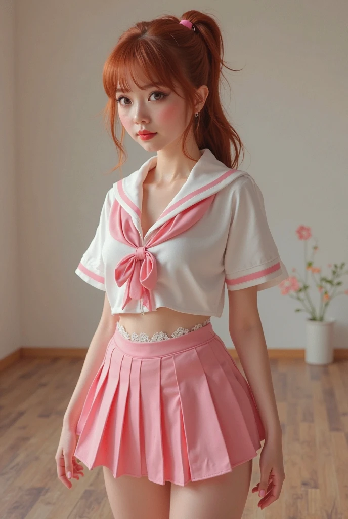epiCPhoto, (JennyanTI:0.9), <lora:JNY:0.9>, blonde_hair, pink_hair, long_hair, wavy_hair, blue_eyes,
smile, (school_uniform, pleated_skirt, long_skirt, thighhighs, white_shirt, short_sleeves), <lora:School Uniform By Stable Yogi:0.8>,
<lora:breastsizeslideroffset:0.4>, <lora:microwaist_4_z:0.3>