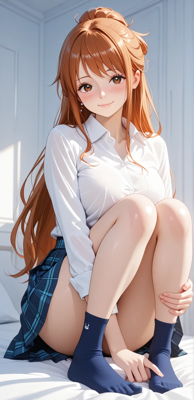 キヤノンEOS R3で撮影した32k解像度のHighest qualityのRAW写真, (From below:1.15),(masterpiece、Highest quality),Girl showing off her crotch, ,Show off your underwear,A sloppy smile, Looking up,Refreshing,Sticking out tongue,squat,Spread your legs(How :1.3)、Squatting down and showing off your crotch,Thigh close-up,squat美しいアニメの女の子, Anime girl shows off her crotch,hugging her knees,Bare thighs!!!,Detailed underwear.juliette, yellow brown eyes, orange hair, long hair, shaggy cut, crossed bangs,