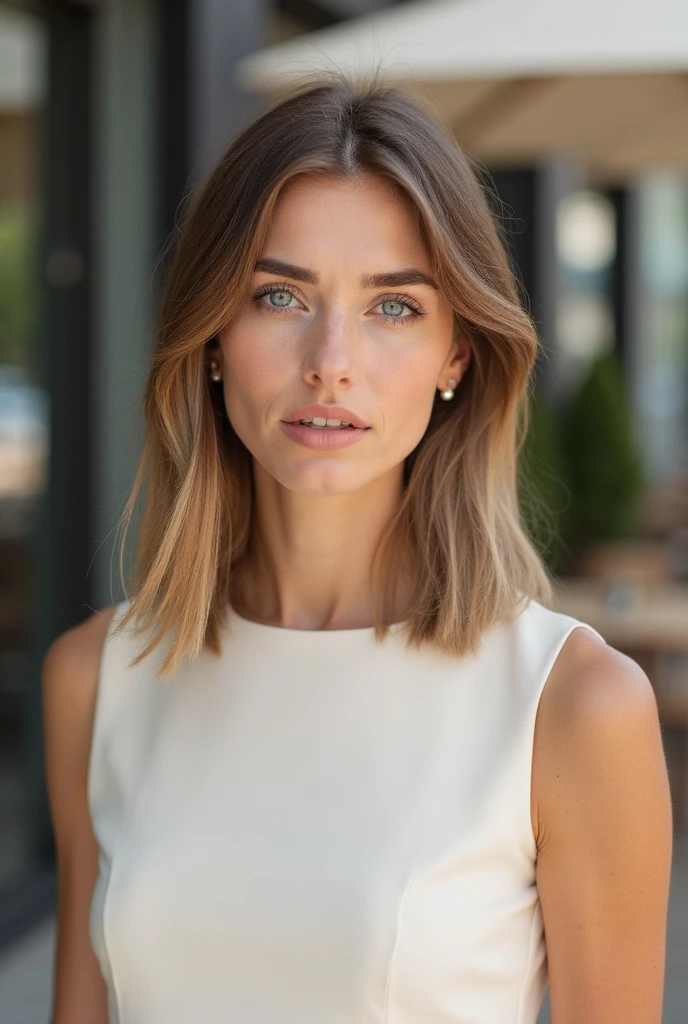 high detailed skin, skin pores, coastline, overcast weather, wind, waves, 8k uhd, dslr, soft lighting, high quality, film grain, Fujifilm XT3
Nova,1girl.solo, happy, [(finely detailed beautiful AMBER Yellow eyes: 2), symmetrical pupils, extremely detailed pupils], lustrous skin, show Clavicle, perfect skin, (adult face:1.2), (medium_breasts:1.3), ((full body,from below)), Proper body proportion,perfect body, ((business attire)), [color background], city, earrings, looking to the side, blonde hair, short hair,