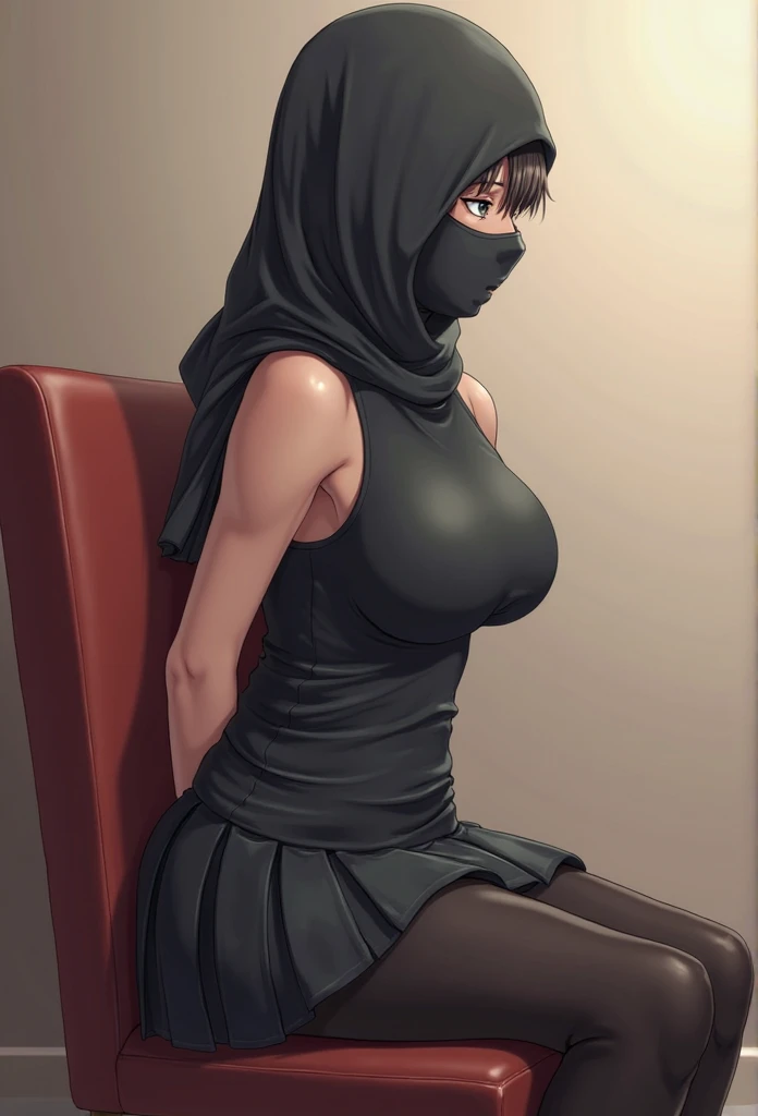 Hyuga hinata, beautiful mature woman, wearing Wide Hijab, perfect curvy body, natural Huge breast , gorgeous eyes, Soft smile, wear a red lace bra and a tight legging, necklace, hairband, Alluring Face, Erotic pose, Nightime walk, City garden, Excellent lighting, Dark colors, Clean lines
