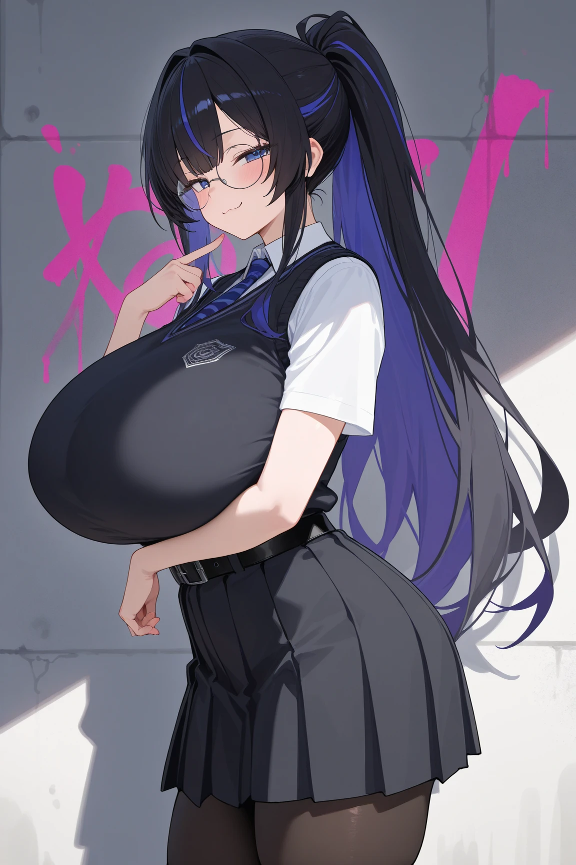 最high quality, high quality, 8k、High resolution,Highest quality、solo、Open Mouth Smile、A fat girl in black clothes with a black hat and glasses, Flirty Anime Witch, A strong and plump female magician, Black boots, chic, Anime Moe Art Style, Cute Witch, I also make fan art, Sky Witch