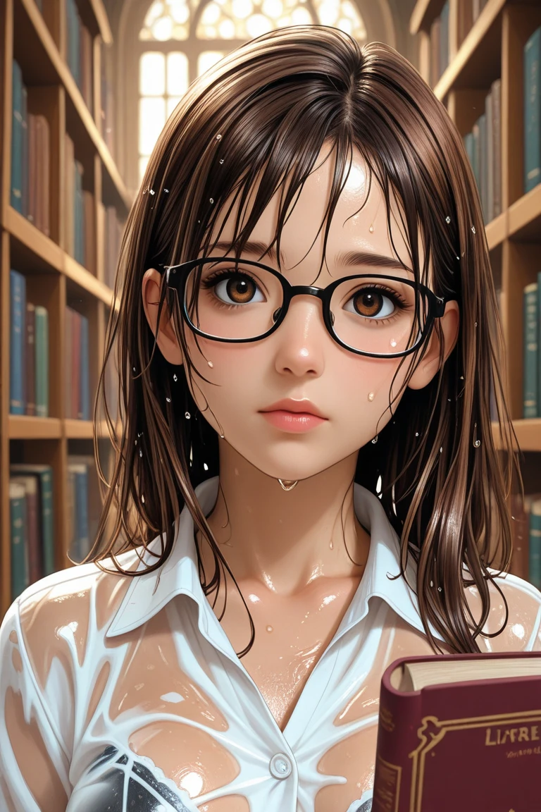 Realistic pictures、The real picture、Realistic,RAW Photos,Best image quality、1 girl,White high heels、 Sayla Mass, elegant,Spread your legs,White pantiesーを見せる, Tabletop, Complex,超ミニskirt、White panties、 Realistic, highest quality, Absurd, High facial detail, Perfect Eyes, 18-year-old, Cowboy Shot, , Bright colors, White Uniform, skirt(Front view, Lower View),(highest quality,High resolution,Very detailed,Actual),Shooting with a digital SLR、Best image quality、136), (Busty:1.46), (l boobs ipst boobs ,Round Glasses、Braided Pigtails、Funny woman with pigtails in round glasses、Round-faced beauty、Clear eyes、Long eyelashes、(Wear glasses,Round Glasses、Round Glasses、Braided Pigtails、w  idea,Atol Oppa Library), (The flowers are beautiful、