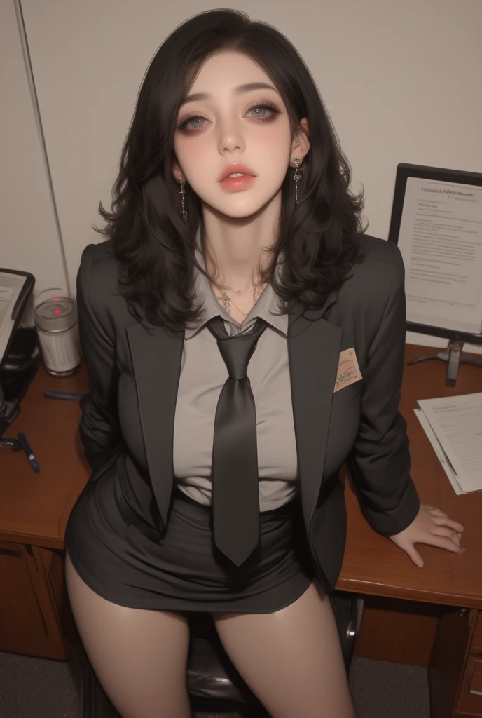 masterpiece, best quality, illustration, 8k cg wallpaper, beautiful secretary, pet red collar, suit, business shirt, lying, on back and hips on the desk with girls pictures on it of office, nsfw, POV, (intense sex of missionary), bare vaginal penis from tight skirt, pojecile cum in pussy, (gasp ecstasy, intense orgasm:1.2), pussy juice, trembling, cowboy shot, perfect anatomy, viewer is standing in front of the desk,