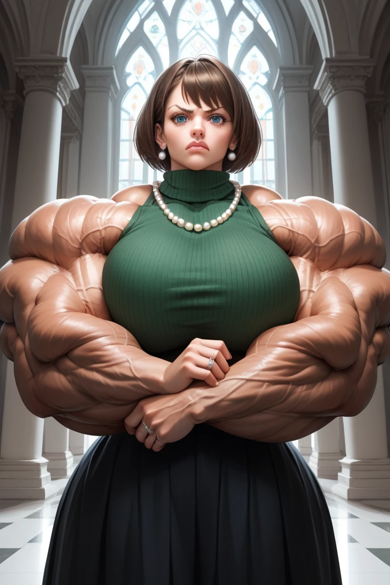 Woman in black bikini and small man in white shirt, weak and small man, thin and small physique, Very beauthful. , ,weak and defenseless man, small physique, , muscular ultraviolent woman, muscular and scary, absurdly huge physique, big muscles, extremely muscular woman,