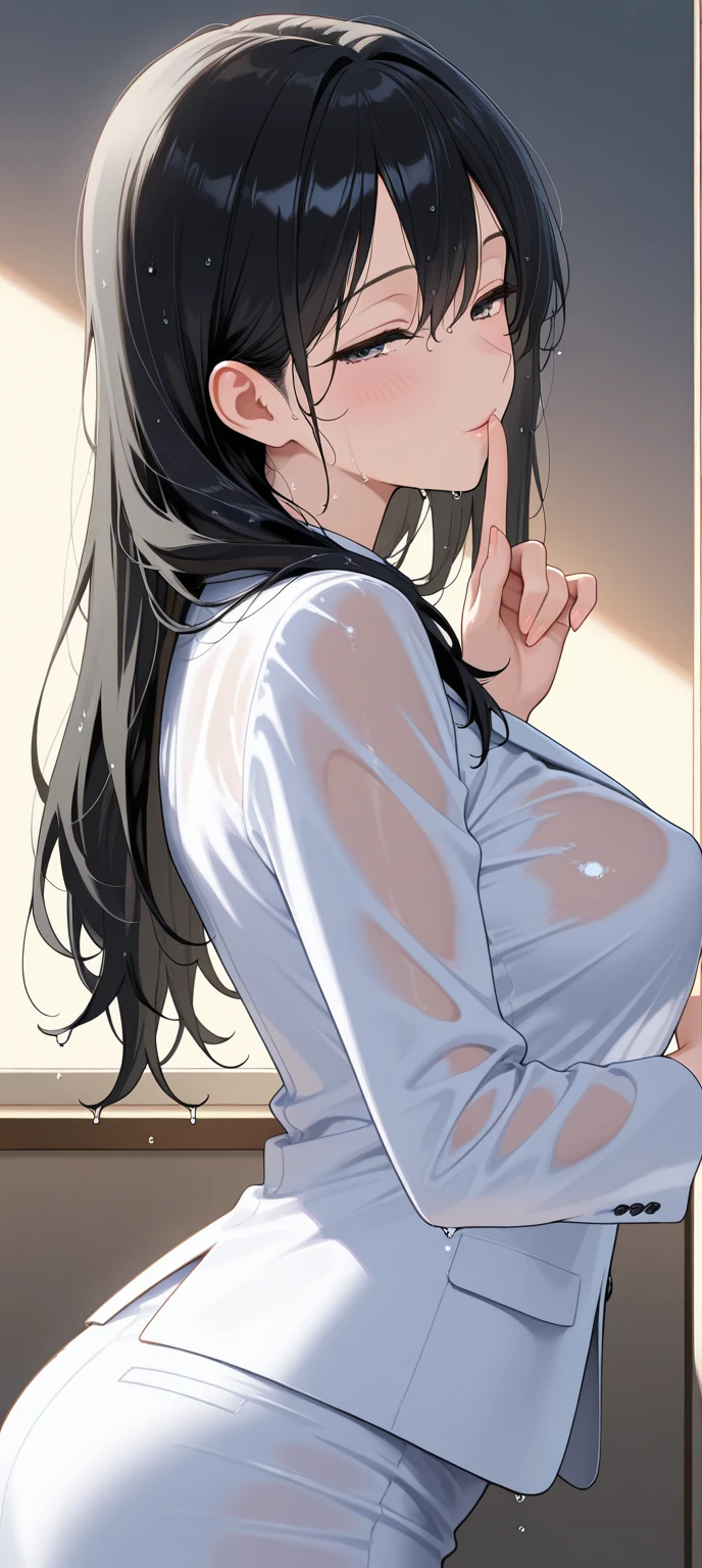(((Sex in the missionary position:1.5))),((Japan Woman)) ,(((Insert into :1.5))),Solo,Wet body,Fluid leakage from the crotch,Open her mouth wide and stick out your tongue,(Nipple ,Breast exposure,toppless :1.2),Bukkake on the face,Erotic,Black hair, longeyelashes, blush,Obscene,obscenity,Fornication,fascinated expression,closed her eyes,yawns,drool from the mouth,Super Detail, Best Quality, pubick hair,Colossal tits,((Wet white button long shirt: 1.1), ),(beast:1.2)Small moles under the eyes