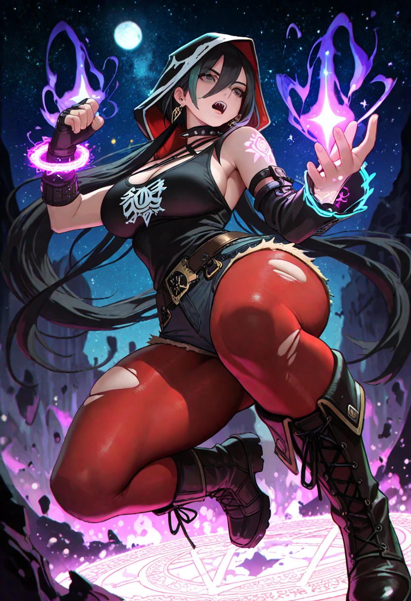 araffe dressed in a  costume with a sword and a fire, thicc, samira from league of legends, mighty plump female sorceress, juri han from street fighter, she has fire powers, as overwatch character,  photo, spellcasting pose, professional , fiora from league of legends, inspired by Li Mehu