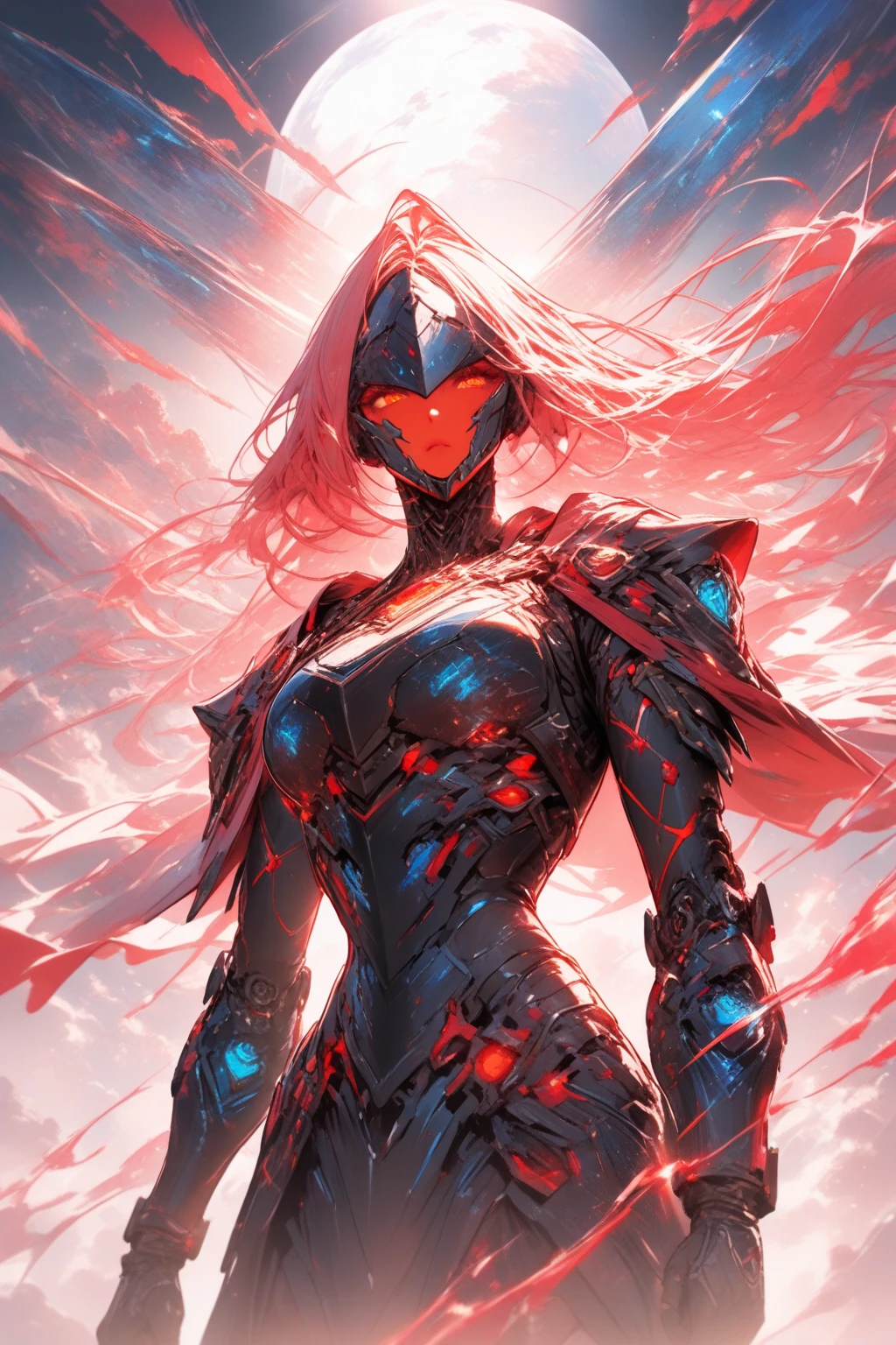 High Resolution 18K Ultra Realism Minimalist High Quality Beautiful Female Astronaut Suit Female Spider-Man Glued to Body Symbiote Style Futuristic Exoskeleton Futuristic Fire Suit Futuristic and Cybenetic Helmet with Ultra Realistic Neon Visor