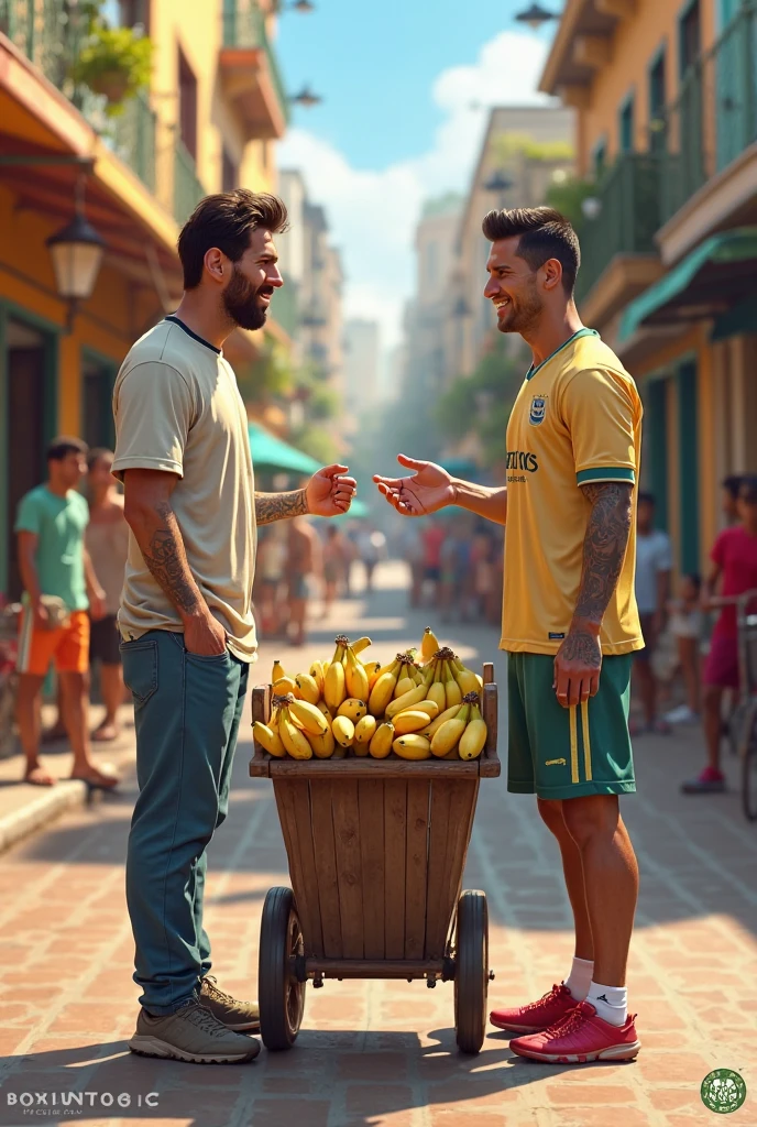 Hombres bestias cosechando bananas