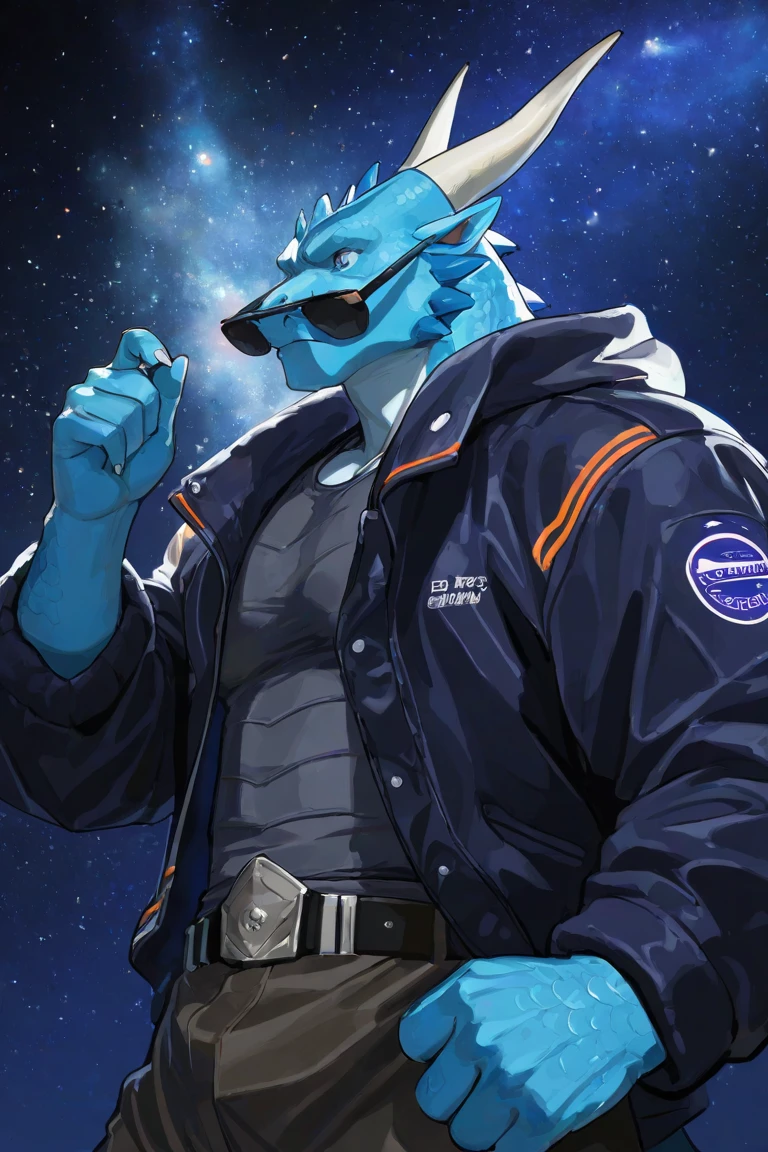 masterpiece,high quality,anime,Detailed eyes, Male Exveemon,great physique,Strong body, manly, On the Cliff,The sea can be seen behind,space,Daytime,White flowers are blooming all over the place,stroll,Casual clothing,Green hoodie(The zipper is open),Brown shorts,A seductive bulge in the crotch,Yellow headphones hanging around his neck,美しいspace, Joyful, From null-ghost,Pino Daeni