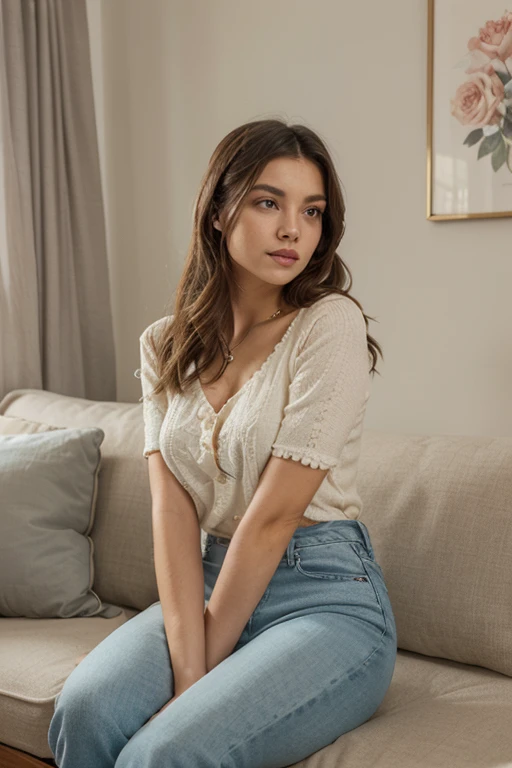 Beautiful woman sitting