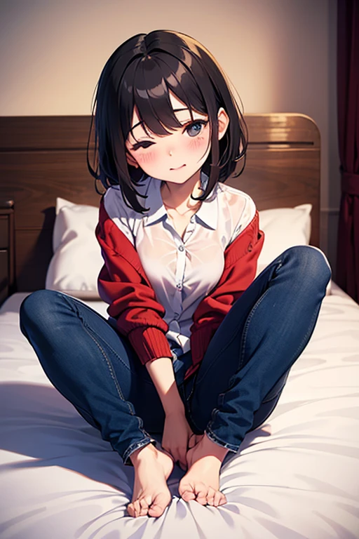 Unemployed little girl who has been locked in her room for many years、Dirty room