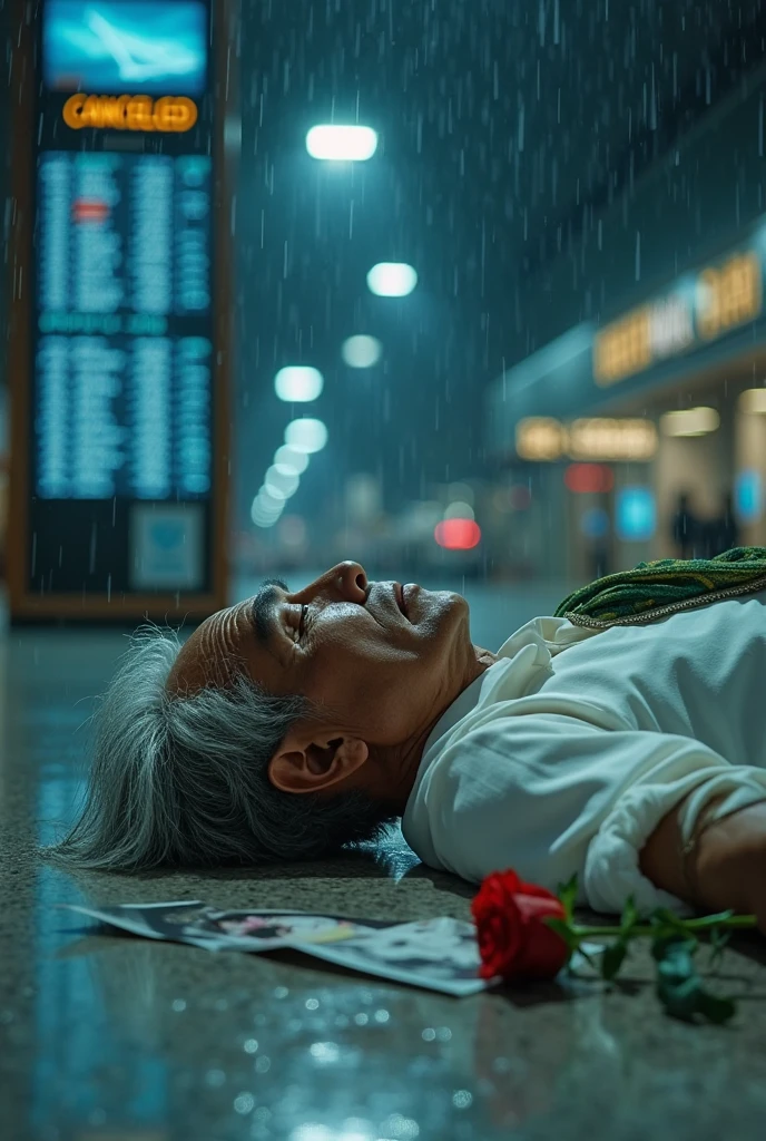 4K HD cinematic masterpiece, tragic ending scene: An elderly Myanmar ...