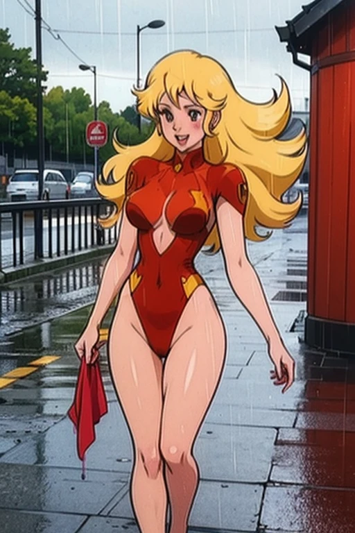 highest quality, (animation illustration), (red border bikini, elbow gloves, boots, heroes belt, eye mask), (yellow hair), looking at the viewer with a smile, I got the crown, (Floating in the air),
Had a fireball