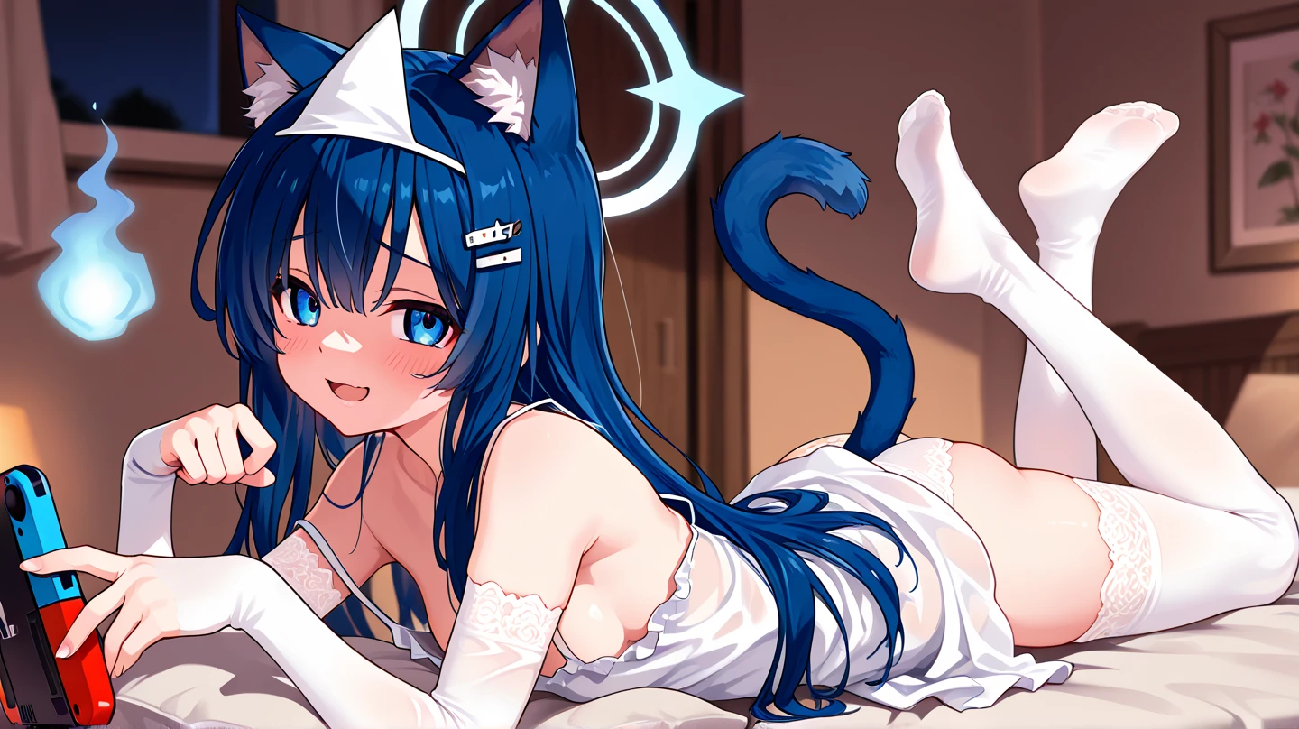 nsfw,naked girl,blue hair,blue eyes,8k,nipples