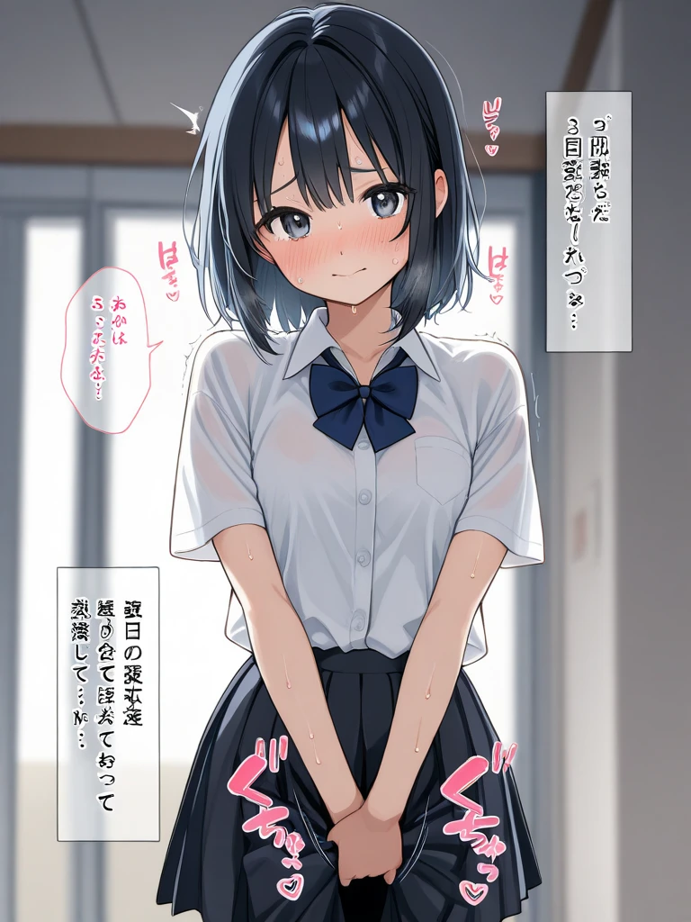 masutepiece, Best Quality,Illustration, Wallpaper, ultra -detail, Little Face Lori、(((molesting)))、Detailed eyes, Complex hairstyle、Sareme、((fear:1.5))、(Teary-eyed:1.5)、(((Cute underwear)))、(doress)、ample breasts、((Morester))、((Girl being taken off her skirt by a man))