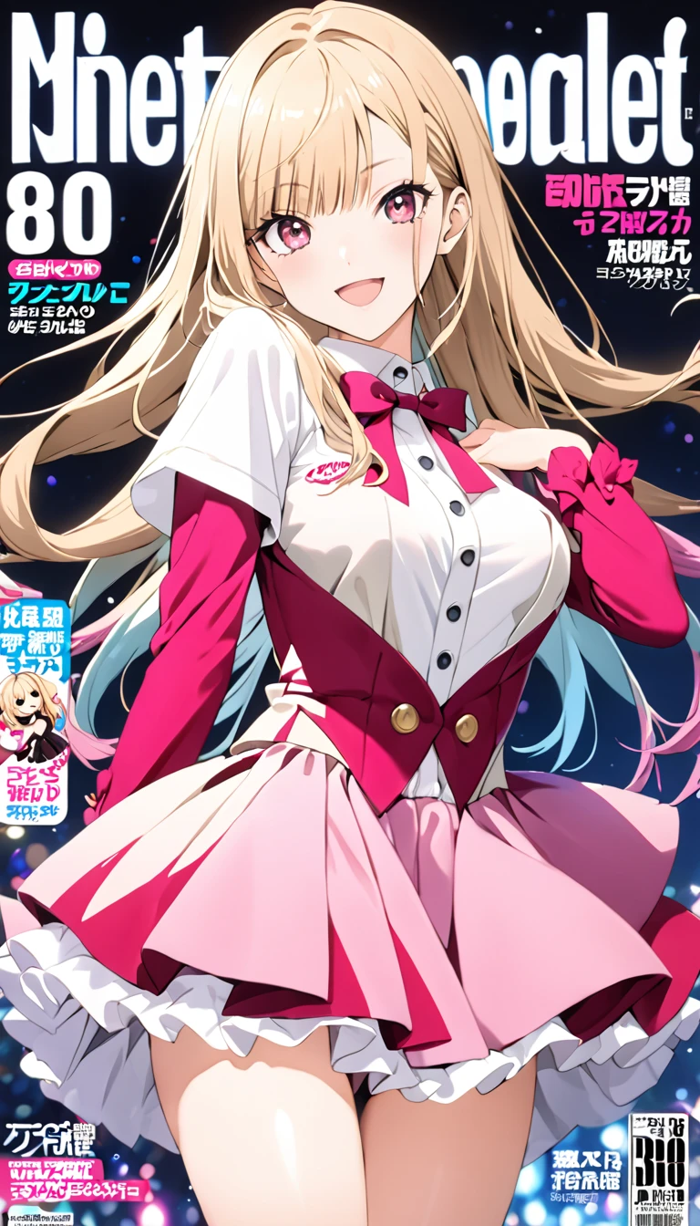 ChloeLemaire, blonde hair, long hair, blue eyes, large breasts, live stage, business suit