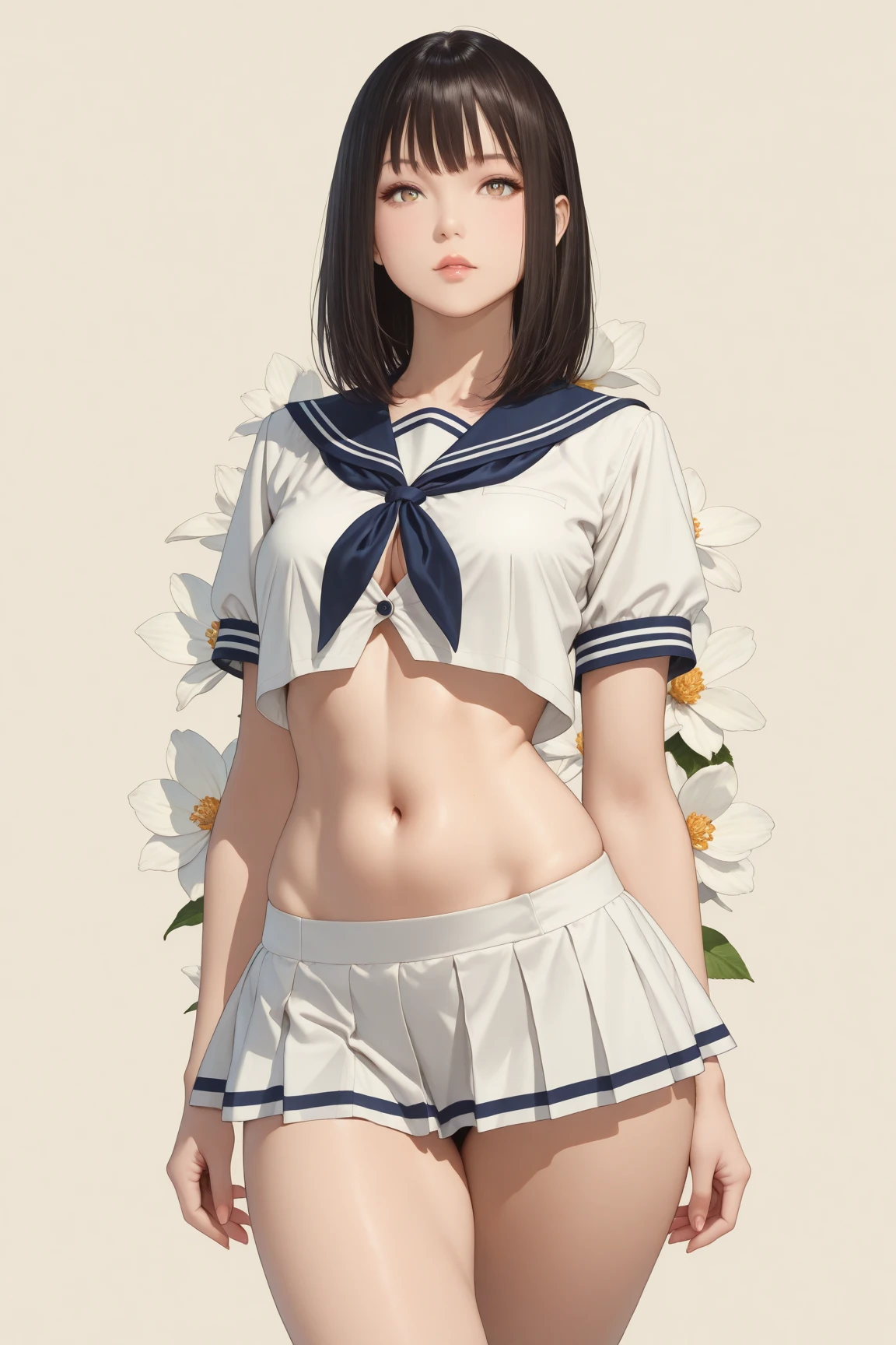 bikini、Primary school students、Girl、Girl、Primary school students、slender、Slender、Black Hair、