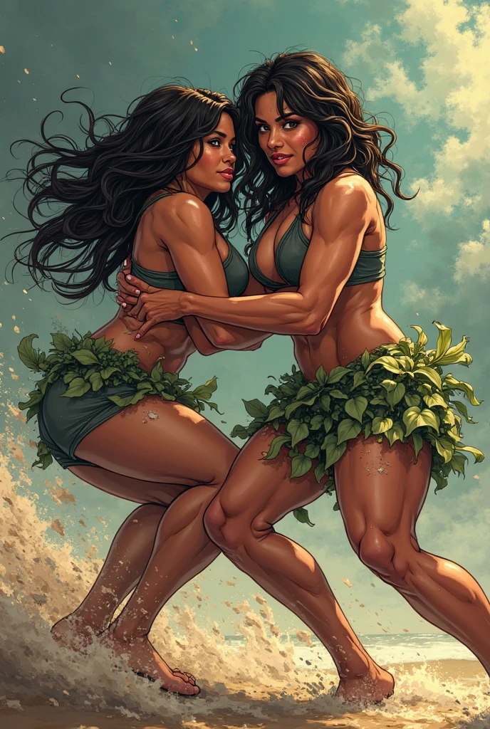 2girls. Sexy teens dancing at the club. Tentacles. Parasite. Weak knees. Bikini. Suffering. Twitching body. Possession. Soaked skin. Tanned skin