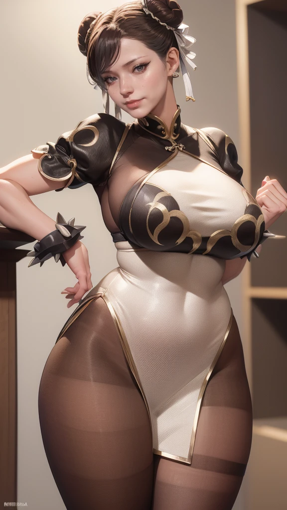 beautiful, Perfect body proportions, Beautiful curves, plump, Slim, Black lace cheongsam with gold trim, High Ponytail, Realitybeautiful, Perfect body proportions, Beautiful curves, plump, Slim, Black lace cheongsam with gold trim, High Ponytail, Reality((Crazy breast swelling))
