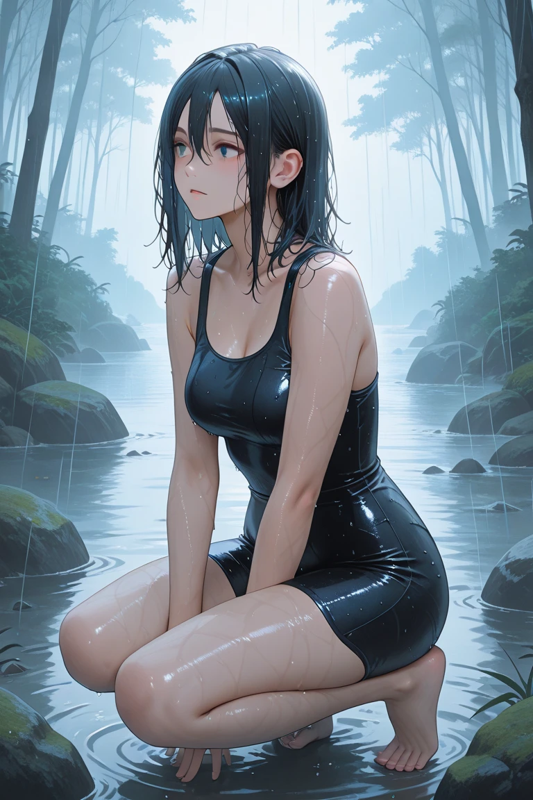 absurd , high resolution, Super detailed, (8-year-old girl:1.3), Big Breasts，Happy, rest, Sundress, Ink Cap, Mary Jane Shoes, rest, Rich gradients, Extreme colors, Extreme details, Clear light perception, rest, (many, Impressionism, painting), Anime Characters, rest, Open your legs,Fluid between thighs、flowing liquid，Exposure、Disheveled、Clothing that fits snugly,Chest contour、(((Wet clothing))),Tube Top，(((Ultra-thin clothing))),(Body model),((Flesh outline)),Grinning, blush,Hyperactive expression,
