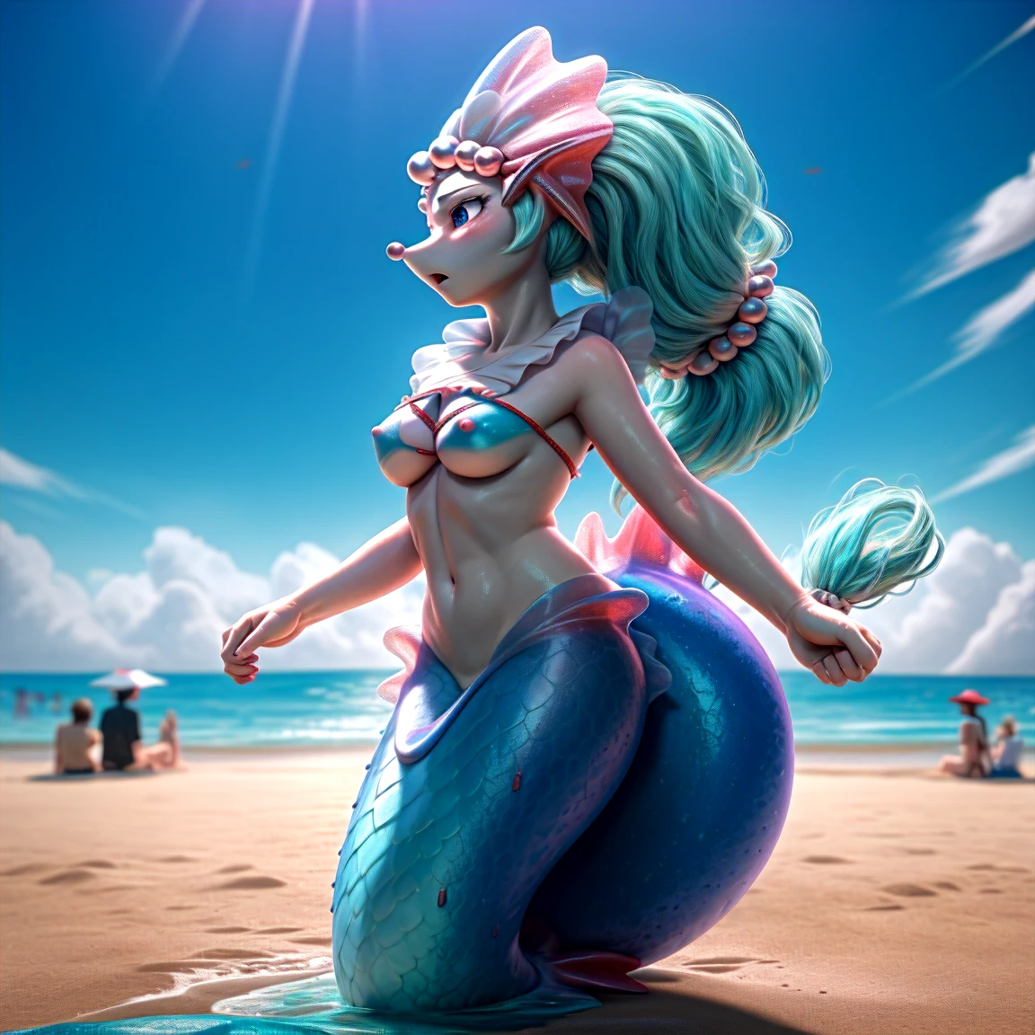 Troll doll, wearing a bikini, concept art, 4k