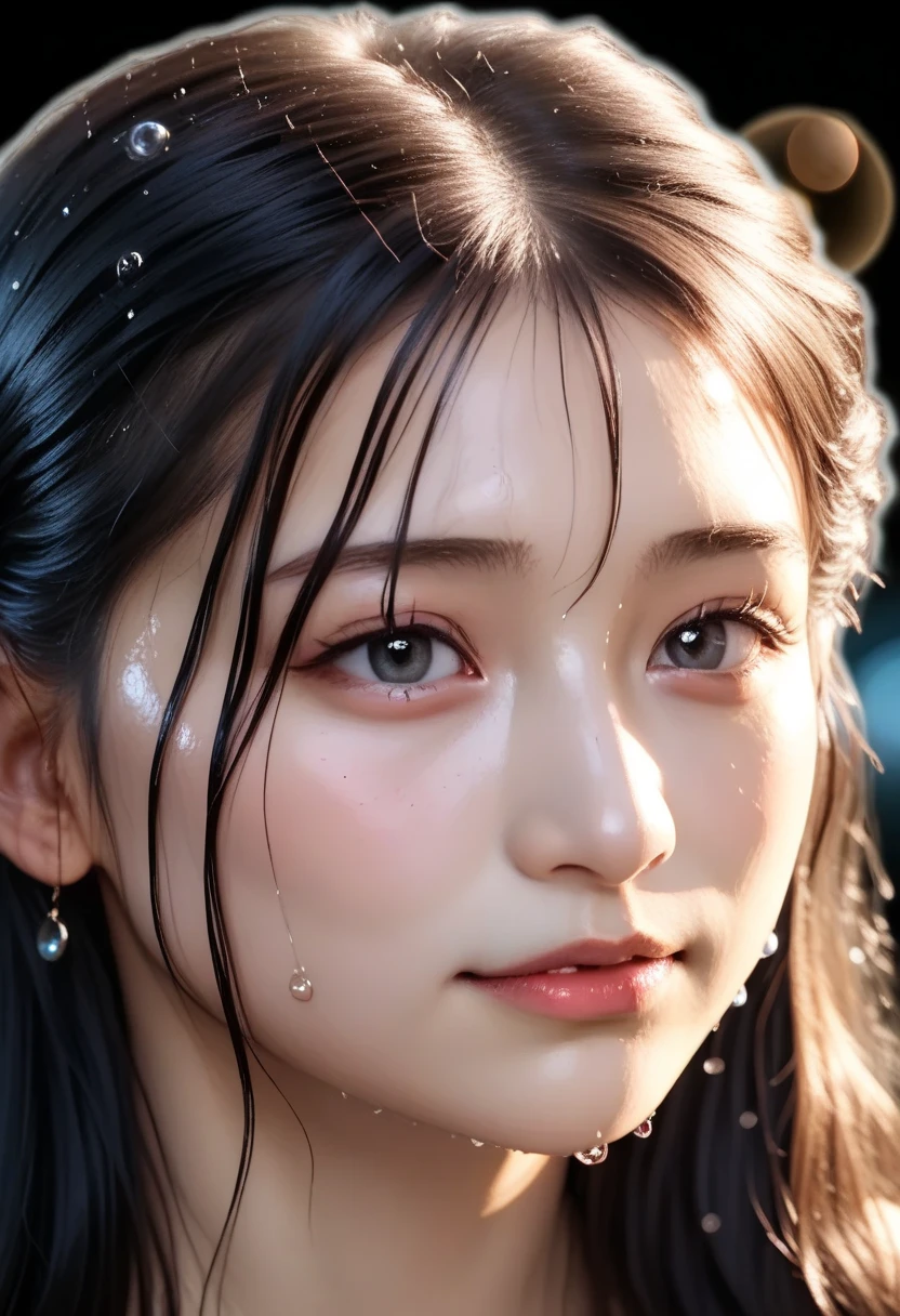 masterpiece, best quality, extremely detailed, (realistic, photo realistic:1.2), high resolution, RAW photo, 8k, Asian girl, 18yo, side bun,slender、nsfw,wince,(orgasm:1.5),awaiting tongue,