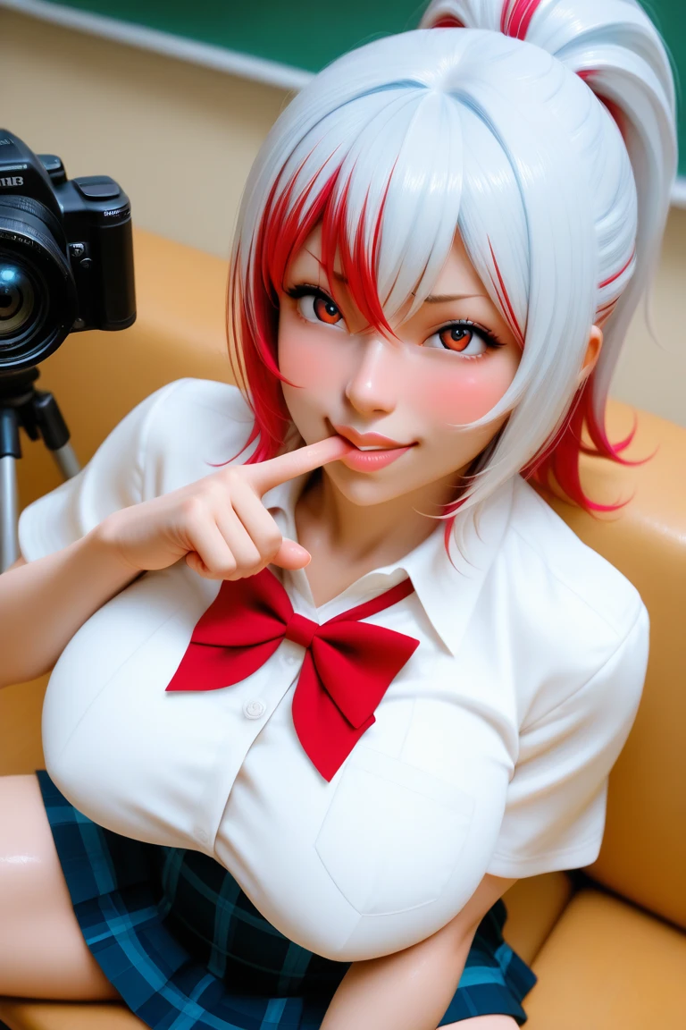 (looking at viewer:1.1),Smile,solo,slim,
<lora:(碧èèªç·)æ½ä½©ä¼¯çµå°è»é¢¨æ ¼.admiral_graf_spee_azurlane:1>,
(admiral_graf_spee_azurlane:1.15),(blue_eyes:1.1),multicolored_hair,short_hair,(grey_hair),bangs,blush,sidelocks,red_hair,(large breasts:1.1),
(embarrassed and blush),(red_scarf,cross:1.2),completely nude,
1girl,open mouth,cum,facial,(cum on breasts,cum on face:1.3),(cum on body:1.2),oral invitation,from above,kneeling,hand on own face,hand on own leg,on floor,
bedroom,bed,bed_sheet,pillow,advanced,