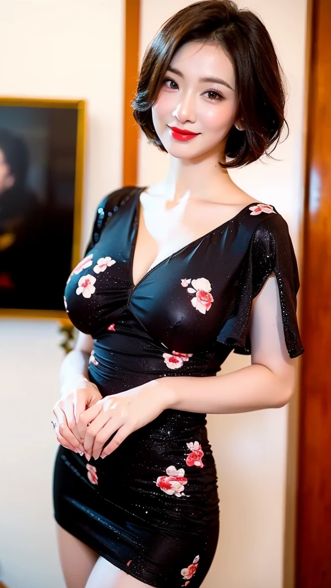 ((midnight, Need, 8K, tmasterpiece:1.3)), A whole body, Long legs, Focalors:1.2, Plump body,perfect figure beautiful woman:1.4,((Dark brown hair, huge tit:1.2 )), (low chest,deep v big breasts, Silk stockings,Floral dress,Floral dress), ((looking in a mirror,The man in the mirror,mirrors,uncanny)), crowd of,Dressing mirror highly detailed facial and skin texture, There are a lot of people,A detailed eye, 二重まぶた,largeeyes,adolable,teens girl,crisp breasts,Smile with,Bigger breasts, updo hair,crisp breasts,Rose flower,Get wet,Sweat profusely,Red lips,Hot dance,Large bust,huge tit,Wear earrings,wearing a choker,Wear a bracelet,Noble beauty,Beautiful breasts,Full Tits,White skin,Hot,Charming,eye shadows,seductiv,Hot beauty,Raised sexy,'s,gigantic cleavage breasts,wears glasses