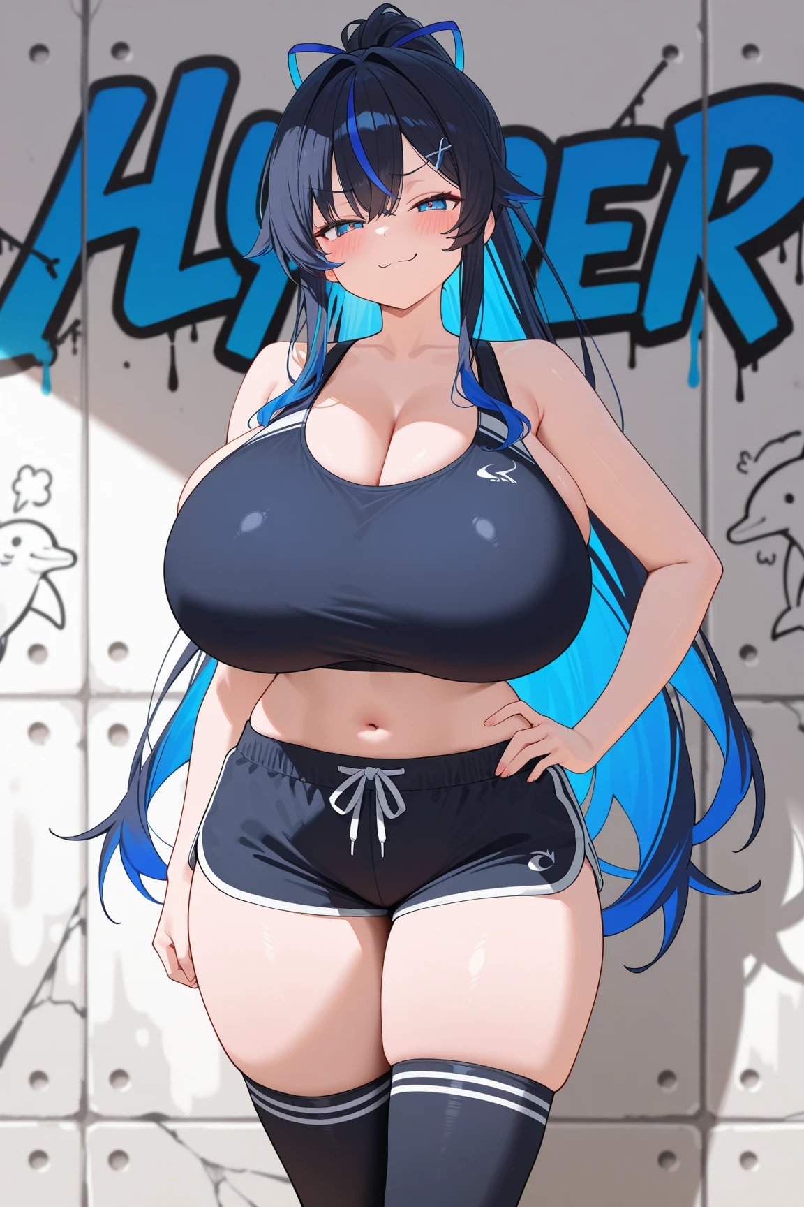 shark girl,furry,Cute Moe,big breasts,good quality,Good resolution,go exercise,park,Wear a black one-piece swimsuit.,Good light and shadow details,shade,sexual face