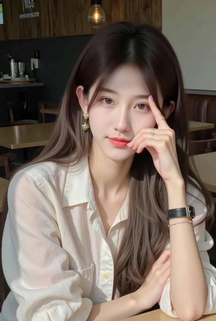 真实的South Korea美女,Beautifully, Realistic and realistic facial expressions,South Korea,20 year old woman with short hair,delicate face,South Korea美女,delicate face,