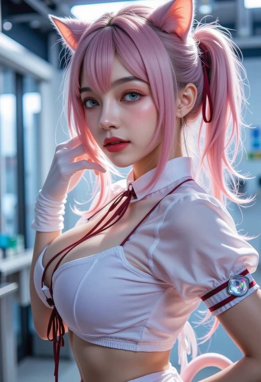 tmasterpiece, Best quality at best, with pink hair, a pink eyes,, tmasterpiece, Best quality at best,