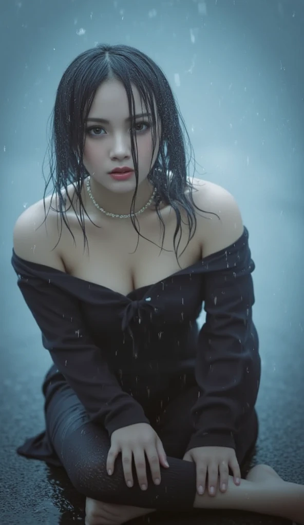 ﻿
Stop-action photo of girl, (smile),(smiling), enjoy playing in the rain, wearing black t-shirt, wearing hot pants. her body grazing the raindrops, creating an image of raindrops frozen in mid- air, as if frozen by a stunning force. extremely details. masterpiece. beautiful light. in the middle of a river in a dense tropical forest.