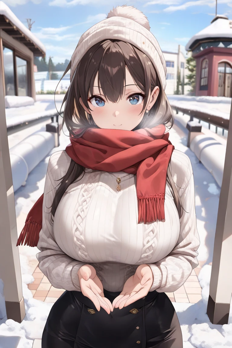 (masterpiece:1.1, Best Quality:1.1, 16K HDR, High resolution), (1girl in, Solo), (Super realistic portrait of Miyuki Nanase, The Kindaichi case file), (((off shoulder, bandaged breasts, bare foots))), ultra gigantic tits, ultra huge cleavage, ultra gigantic tits, Super huge boobs, (inside a bungalow, inside a cottage, bedroom, snow forest, winter), (Perfect slim body), hyper derailed face, Detailed eyes, Realistic skin texture, ((squatting up skirt pose, Open legs)),