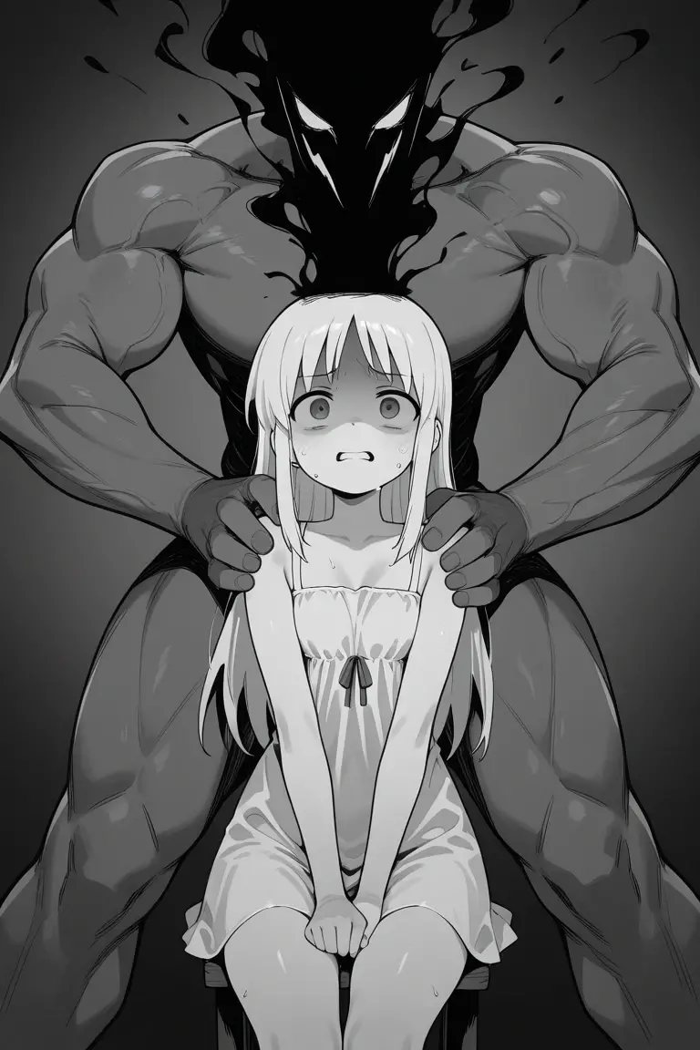 (Nswf), Gadget Hackwrench in a kneeling pose sucks a pennis of orc, (oral rape:1.4), (oral sex:1.3), (suck dick), violence, rape of mouth, coercion to oral sex, torn panties, hand on head