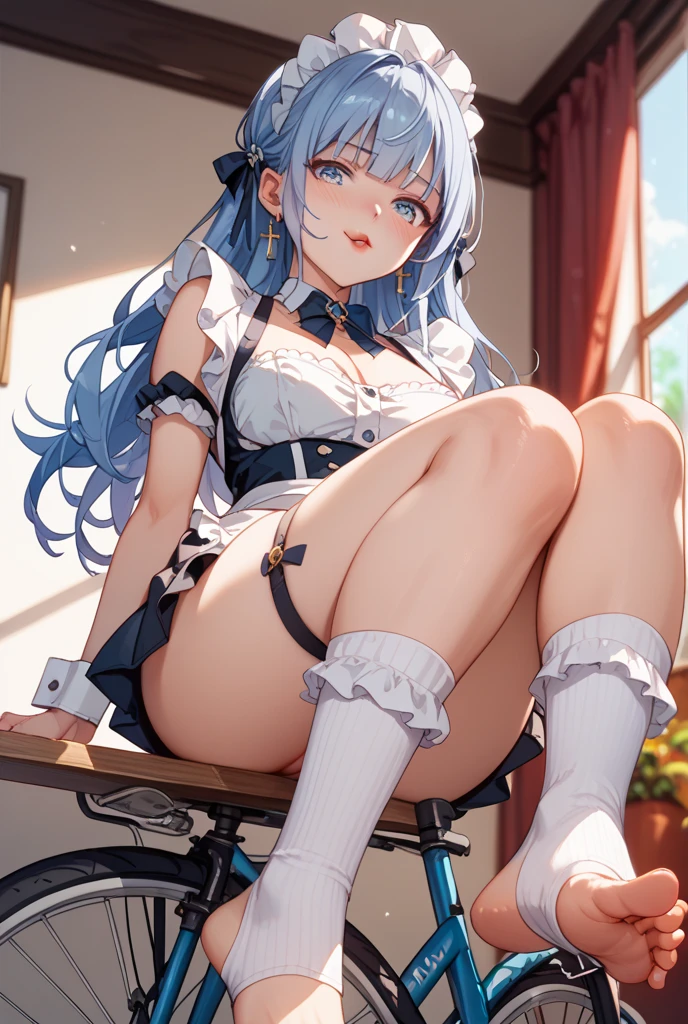 ((Highest quality)), ((masterpiece)), (detailed) Cowboy Shot, 黒髪Long Hair {{Small breasts}}{{{slitの入ったロングスカート}}} Contemporary mature adult woman sitting in chair officeカジュアル{{{スレンダーなofficeレディ}}Exposing shoulders 深いslitの入った膝下スカート Long Hair {{{No sleeve}}}office {{{No sleeveボタンシャツ}}} belt slit watch Exposed arms Focus on the feet pumps Knee-high socks