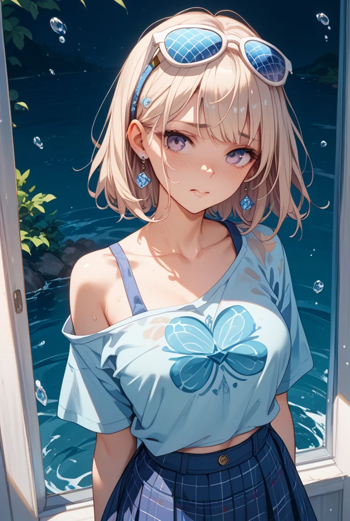 (masterpiece), (best quality), (ultra-detailed), (best illustration), (best shadow), (absurdres), Female, 25 years old, looking at viewer, steam, shy, nose blush, nsfw, medium breasts, nude, o-face, climax, sweat, cum, cum on body, tongue, cum in mouth,